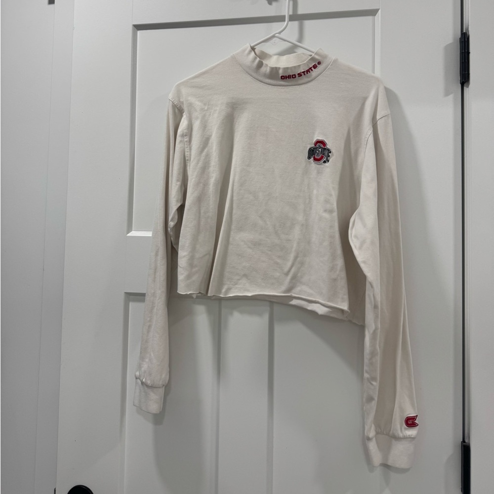 Ohio State White Crop top Turtle neck size medium